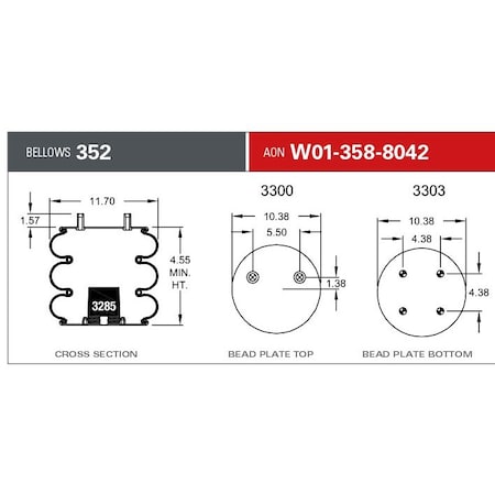 Firestone 352D RB 2X3/4-16CF 4BN at 45 DEGREES W013588042